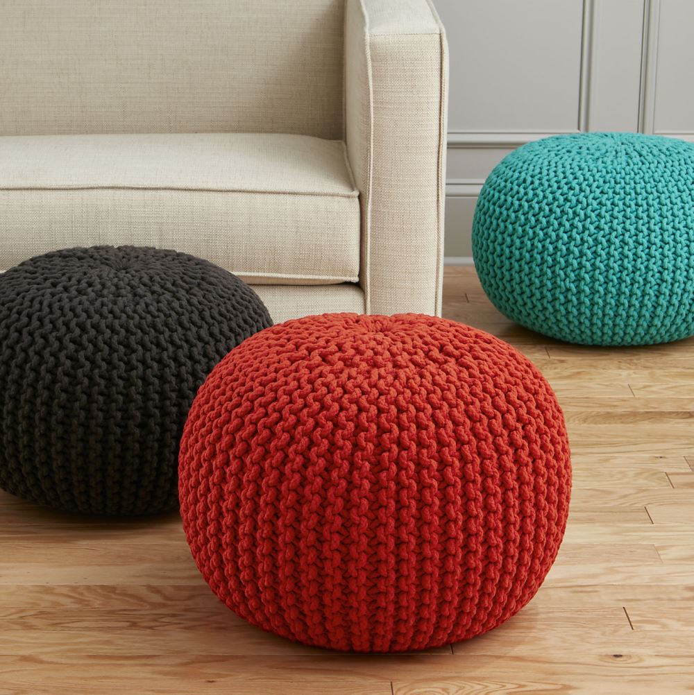 Colorful poufs from CB2