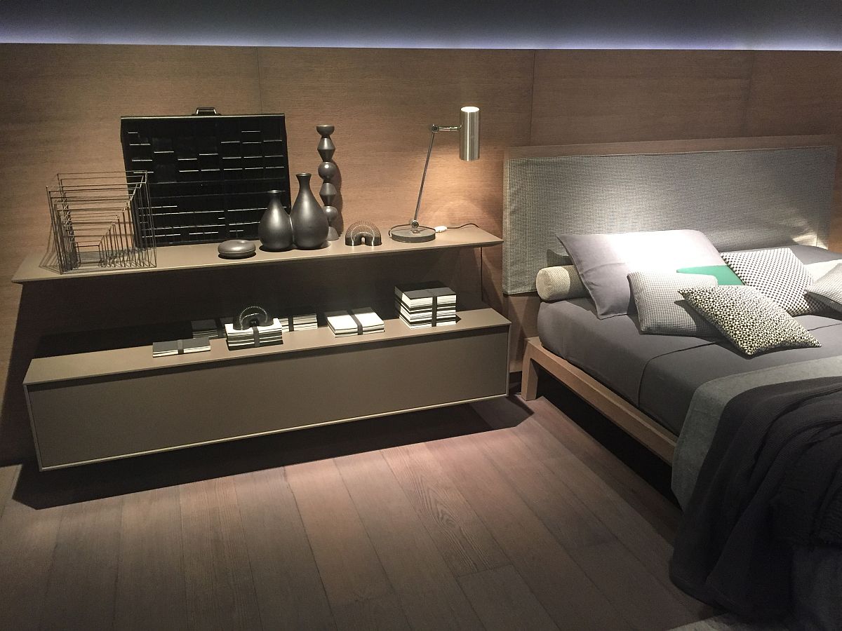 Contemporary bedroom inspiration with sleek nightstand and classy bed from Giellesse