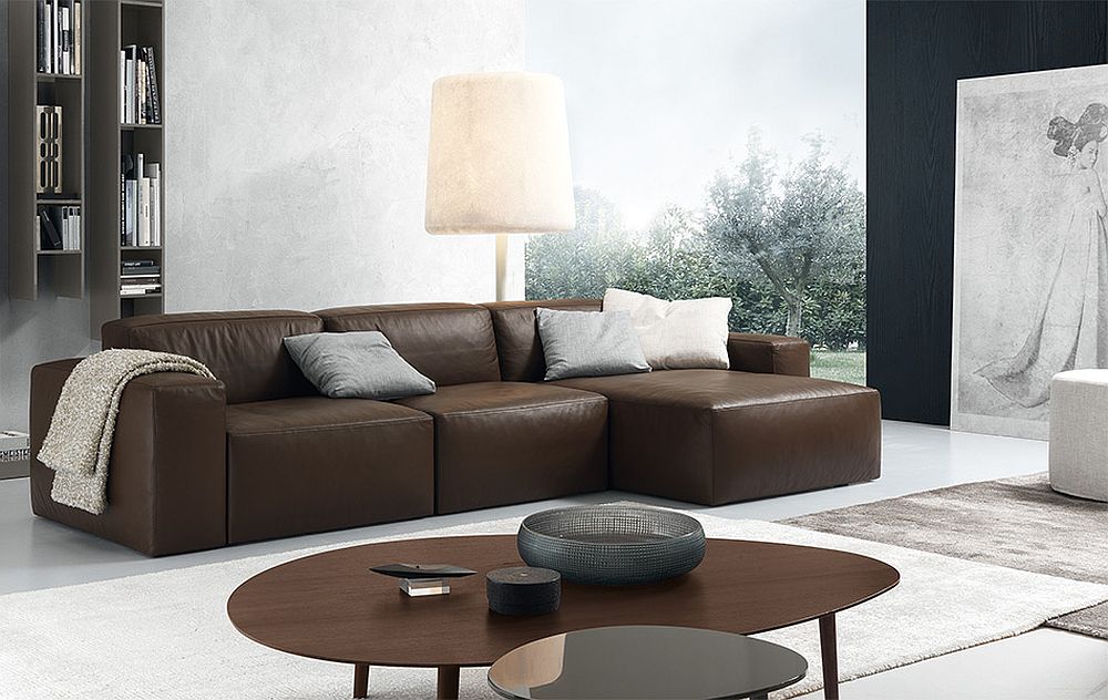 Daniel sectional sofa in chocolate brown