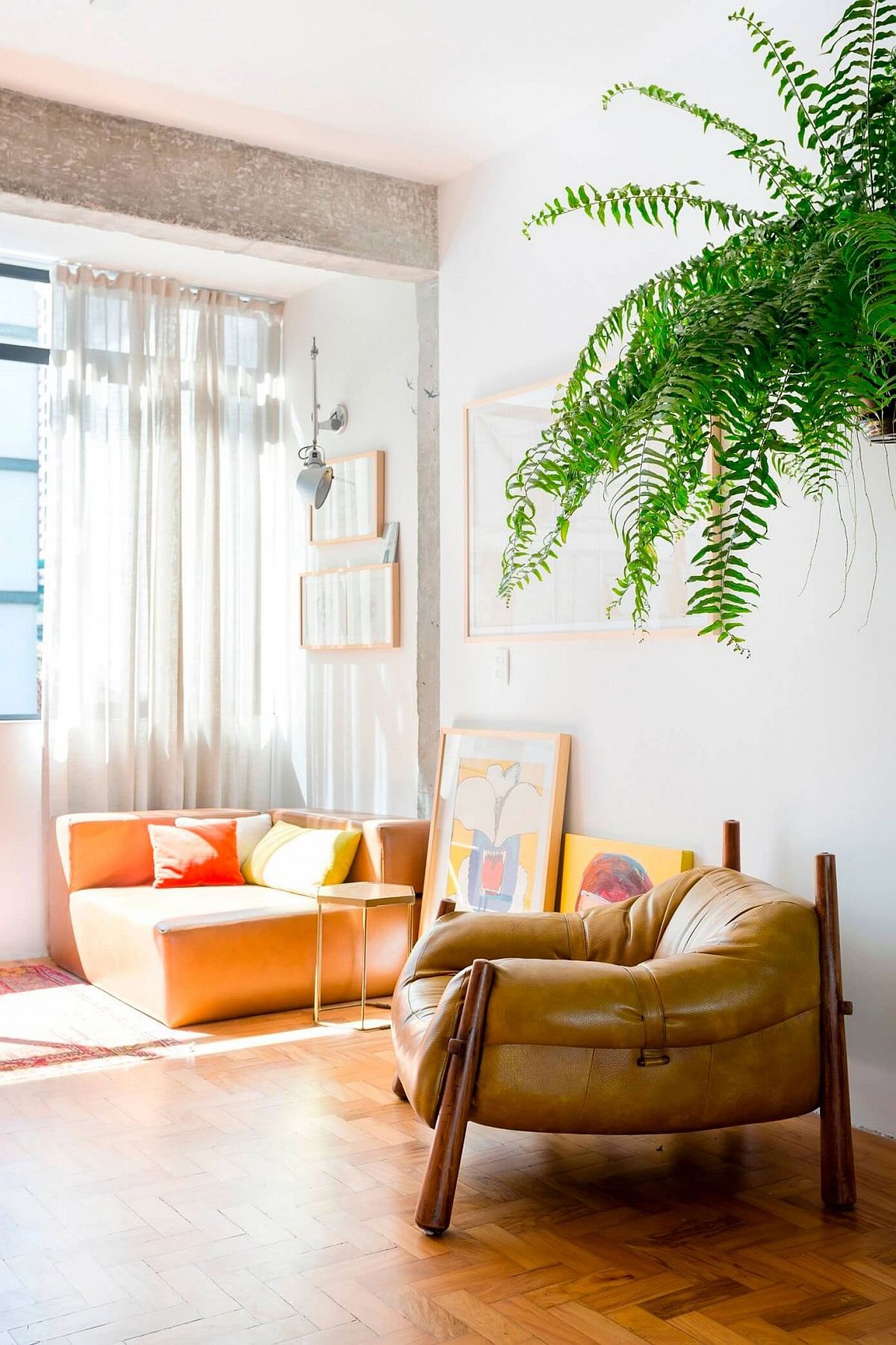 Decor inside the Sao Paulo apartment brings plenty of color to the neutral setting