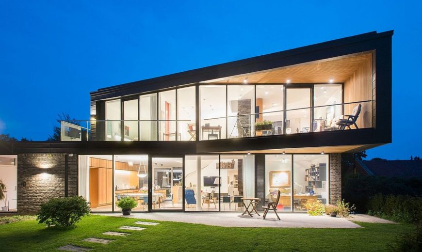 Villa U in Denmark: A Home Dressed in Dark Patinated Zinc and Glass