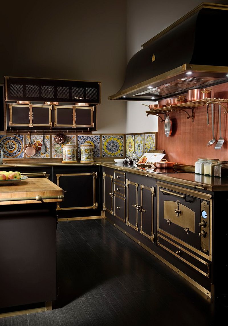 Exquisite Victorian Kitchen With Burnished Brass And Copper Finishes 