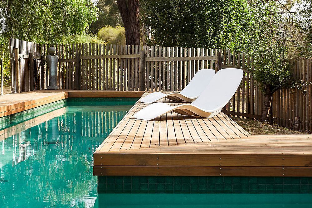 Fabulous pool deck creates a relaxing retreat at home perfect for a staycation