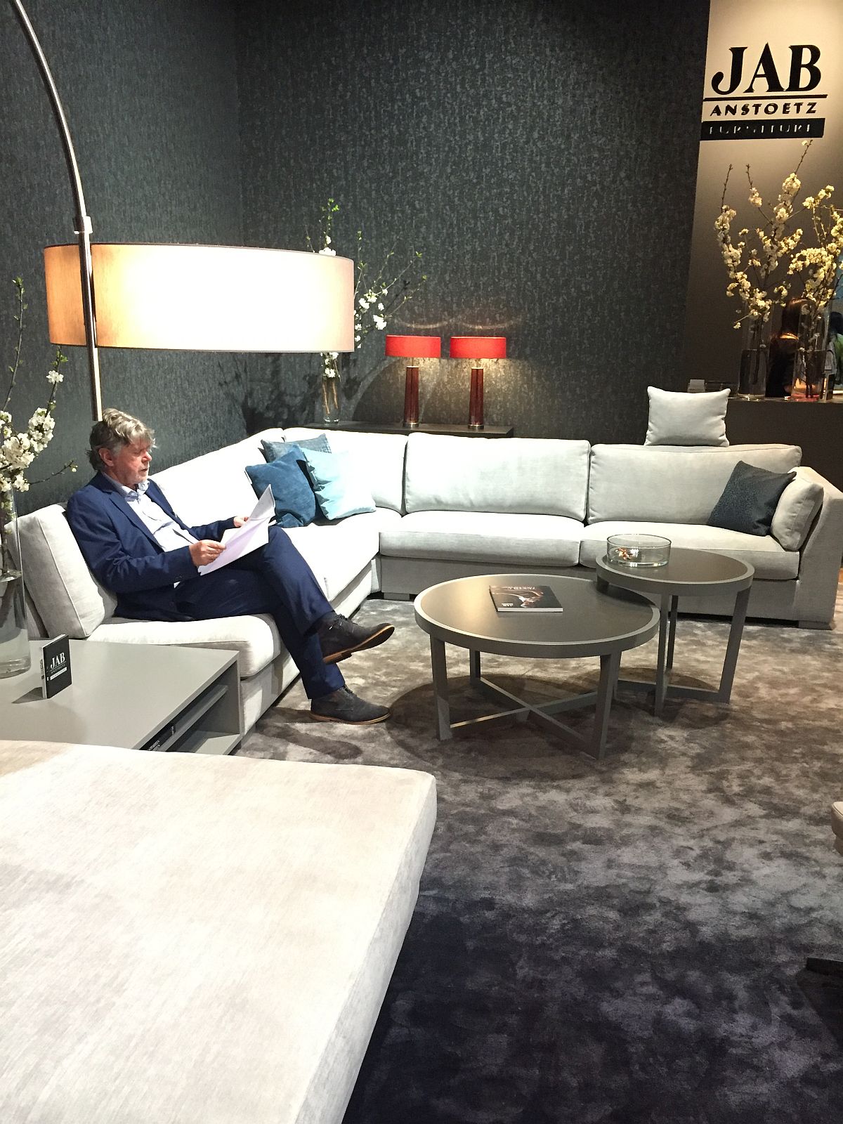 Fascinating new living room decor unveiled by JAB Anstoetz at Milan 2016