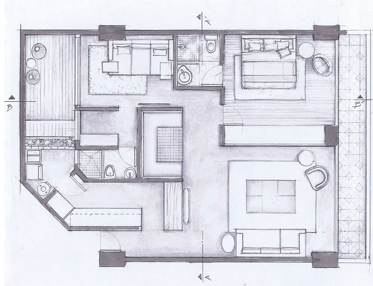 Floor plan of the Hegel Apartment in Mexico City