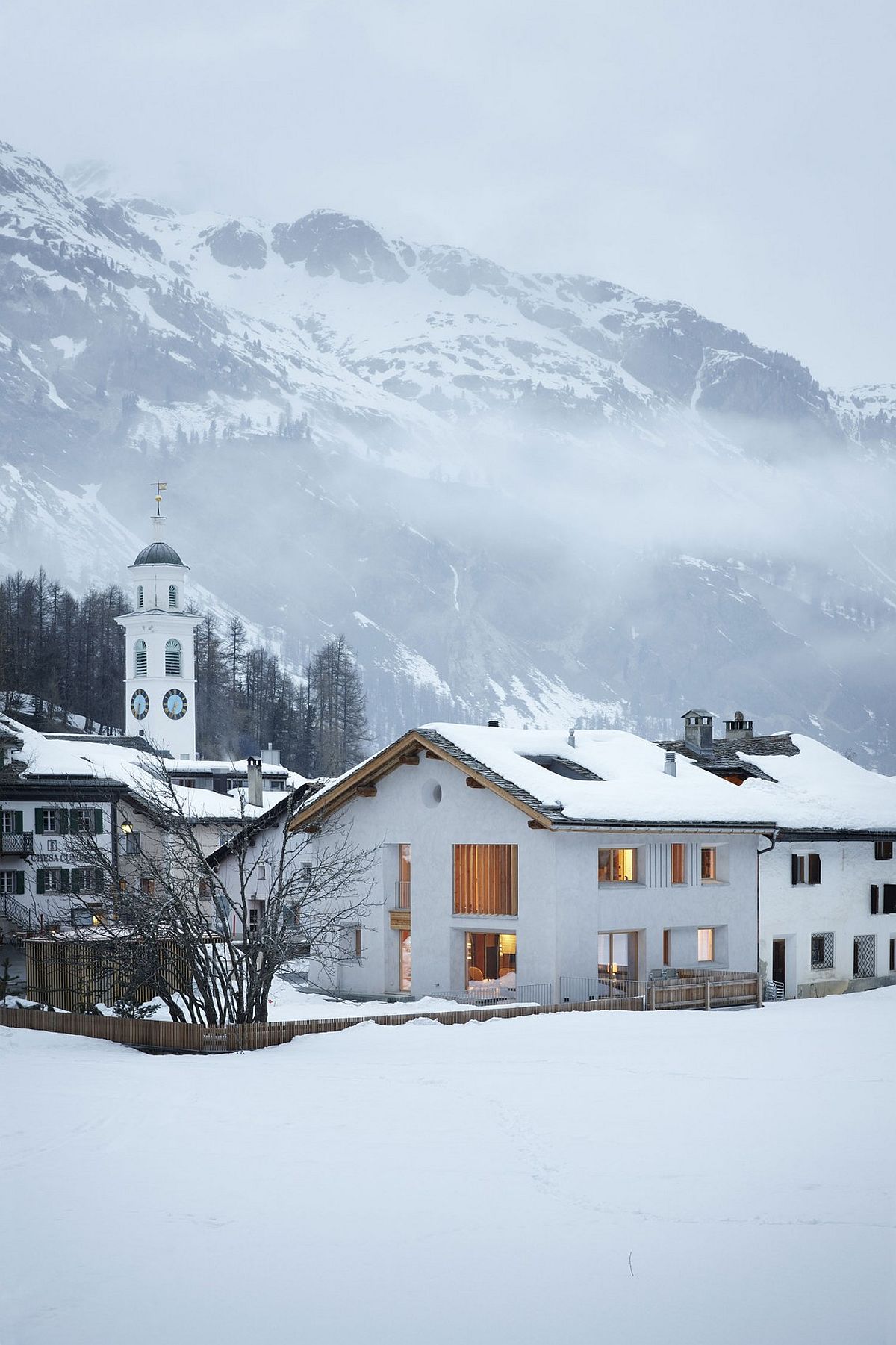 Former barn house in village sqaure turned into a lovely contemporary home in Sils im Engadin, Switzerland