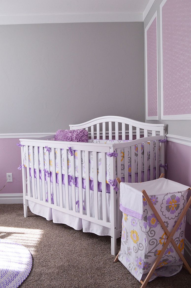 Gray and purple nursery idea that is gender neutral [Design: Interior Concepts Design House]