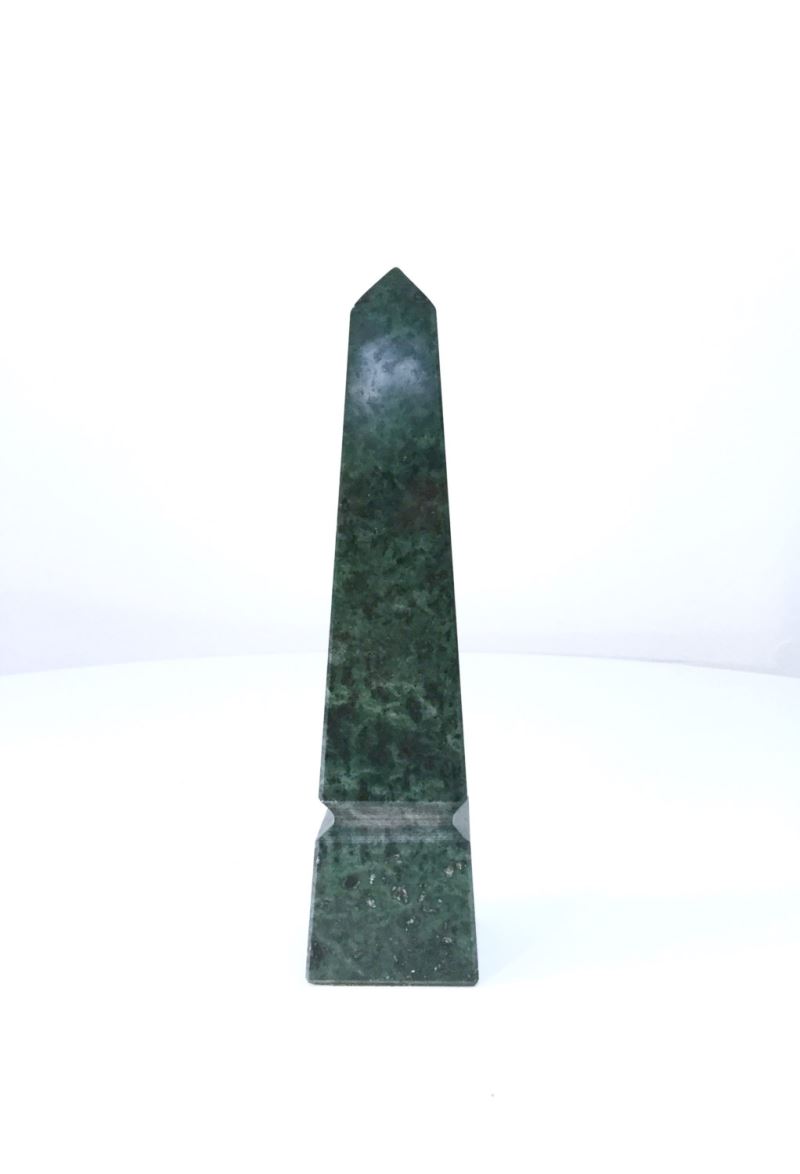 Green marble obelisk from Etsy shop Scoops Vintage Modern