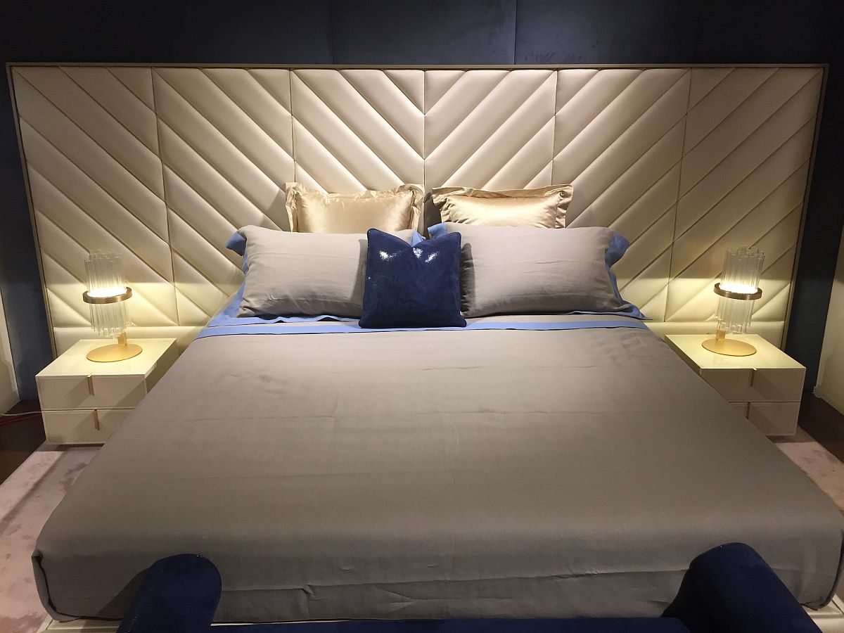 Headboard design brings chevron pattren to the fore - Salone del Mobile 2016