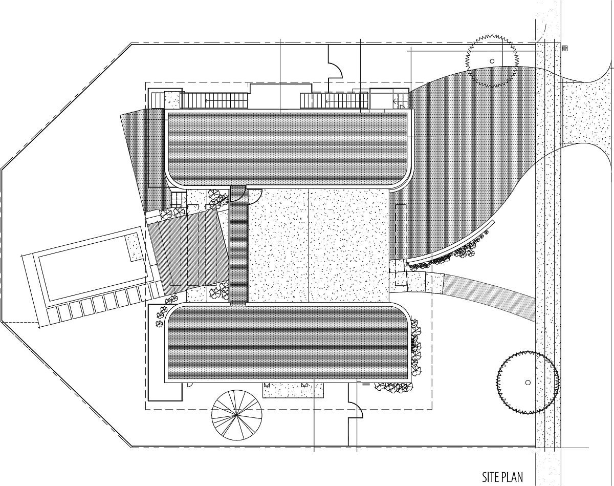 House plan of contemporary residence in Miami Beach