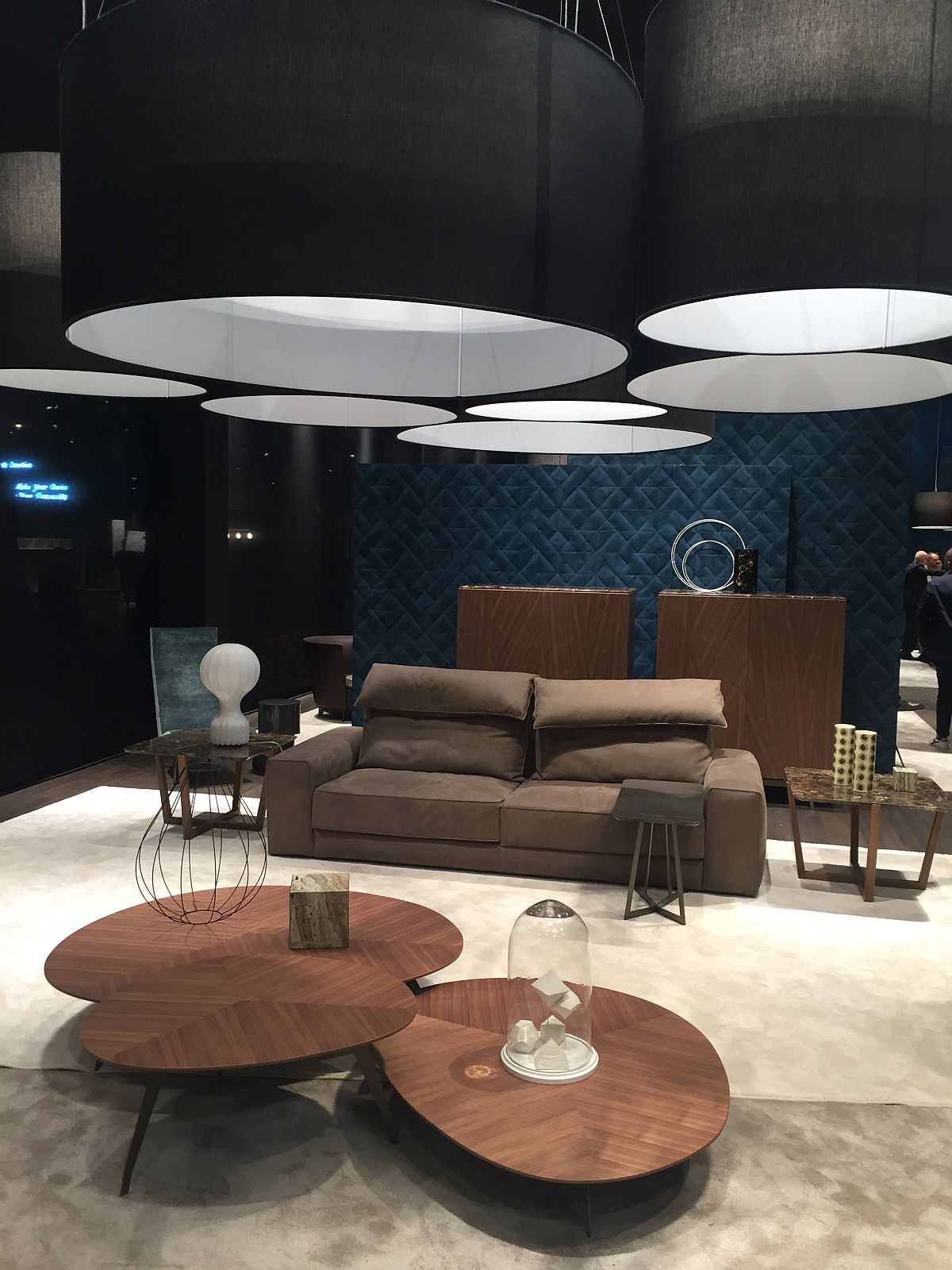 Ingenious use of coffe tables to create a cool focal point in the living room - Alberta Salotti at Milan 2016