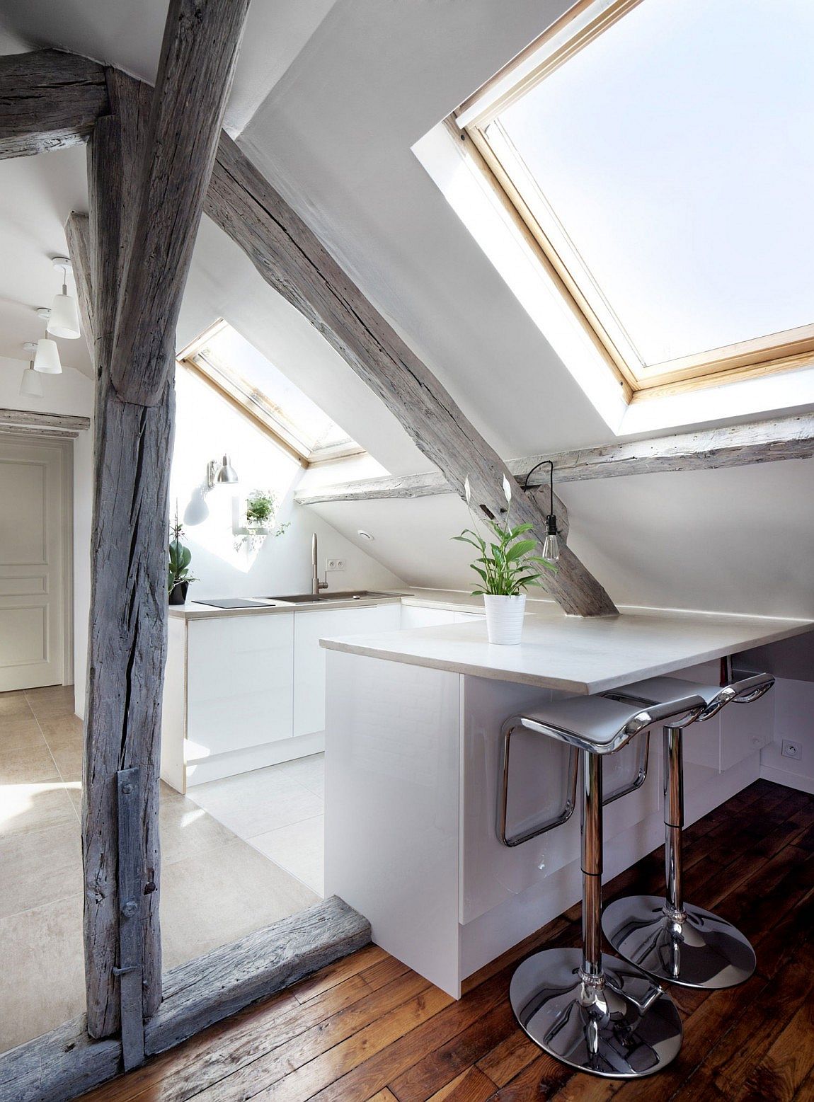 Light-filled dining area and kitchen make most of the space on offer