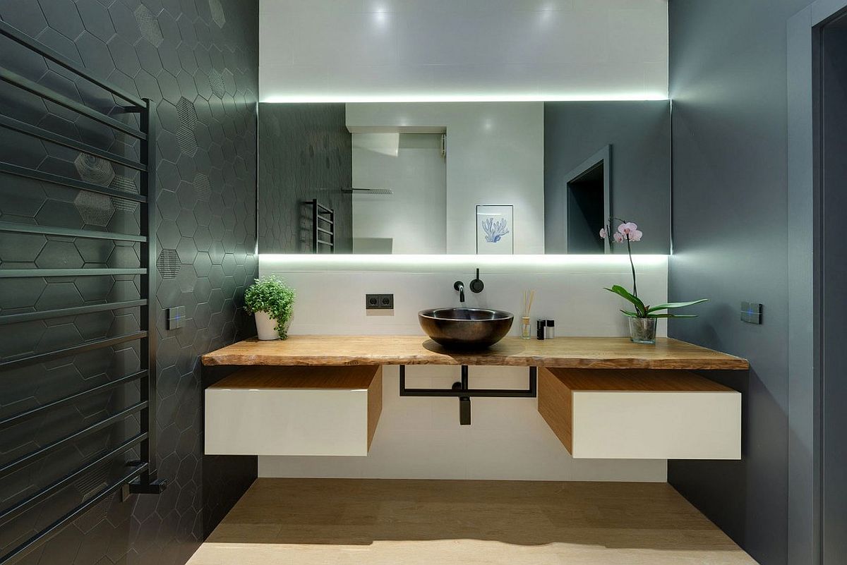 Live edge bathroom vanity design is a popular trend