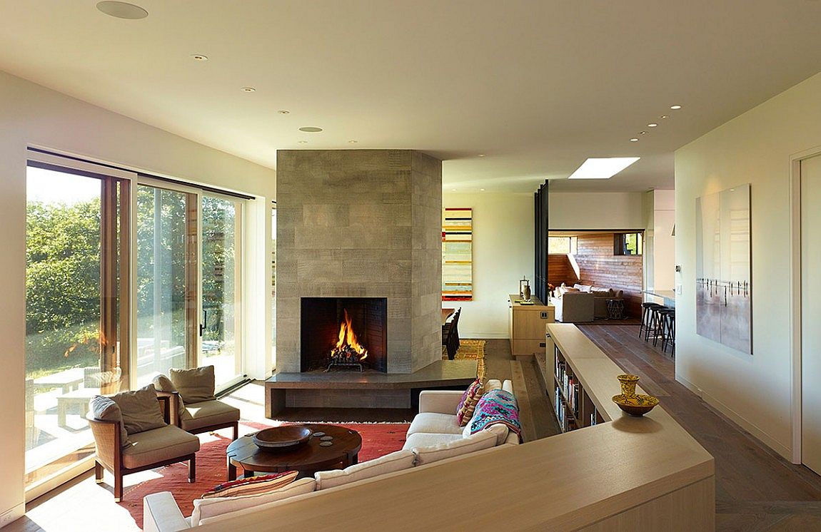 Living area of the Vineyard Farmhouse on Martha's Vineyard