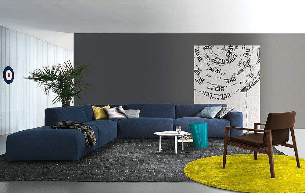 Lovely blue Daniel sectional sofa from Jesse