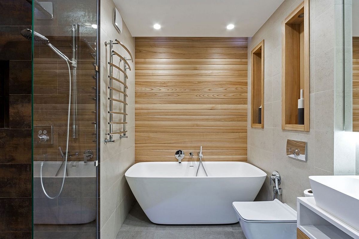 Make most of the corner space in the bathroom with smart shower and bathtub designs