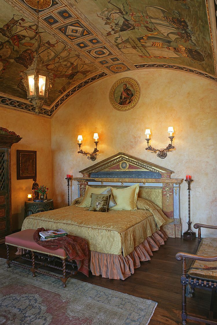 Mediterranean bedroom ceiling tells a fascinating story! [Design: Merlin Contracting & Developing]