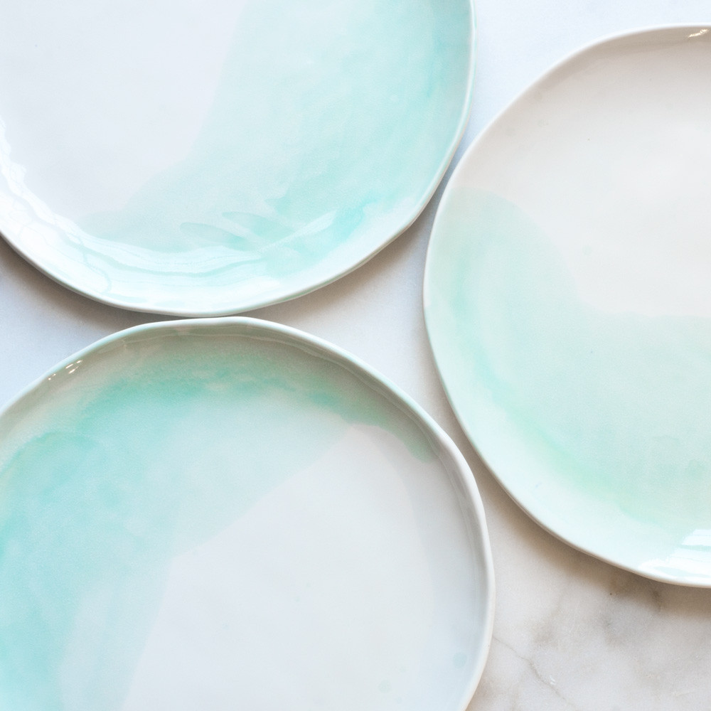 Mint dinner plates from Suite One Studio