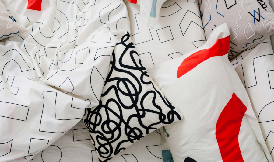 Modern abstract bedding from Dusen Dusen