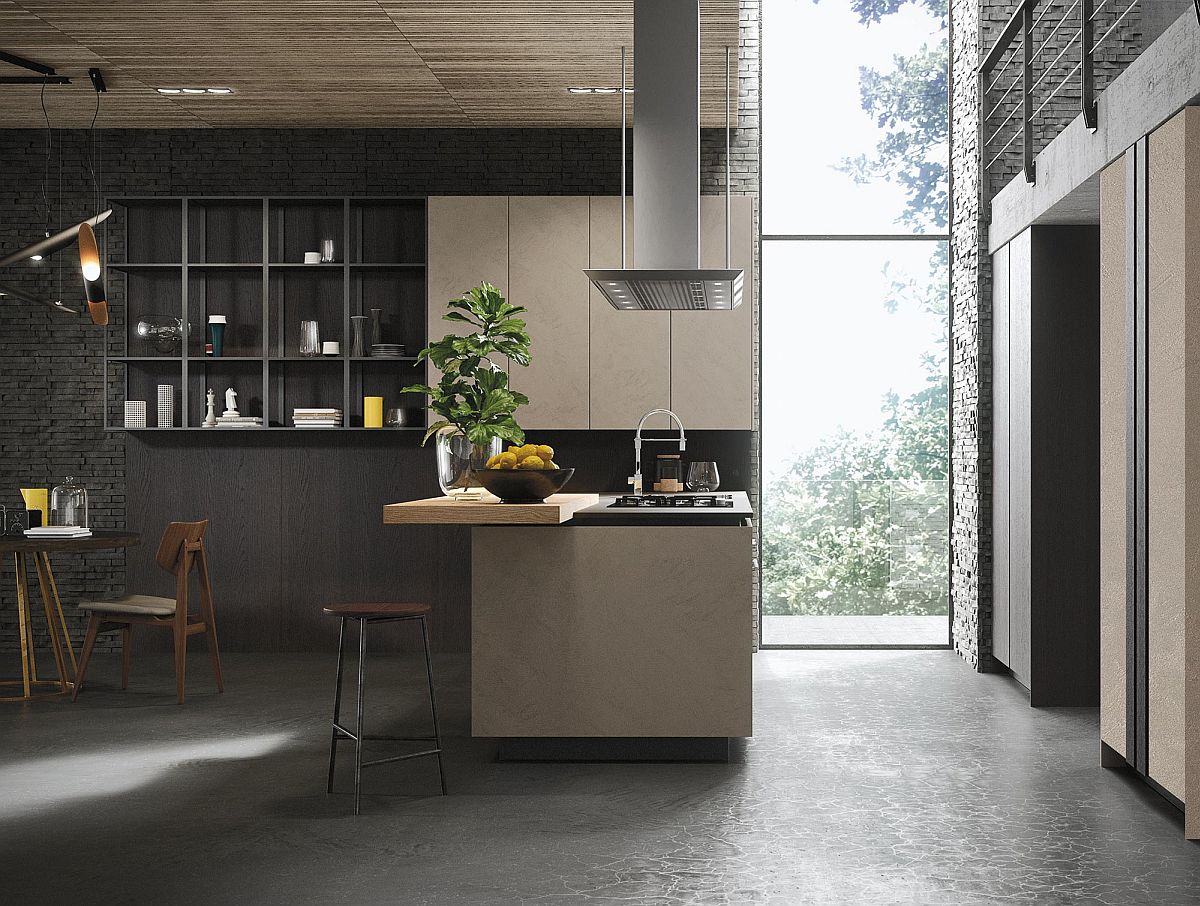 Modular shelving units and cabinets create a fashionable and versatile minimal kitchen