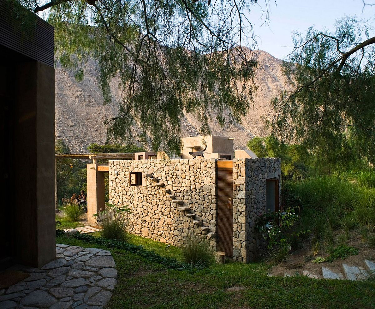 Natural stone from the landscape used in building the beautiful home in Peru