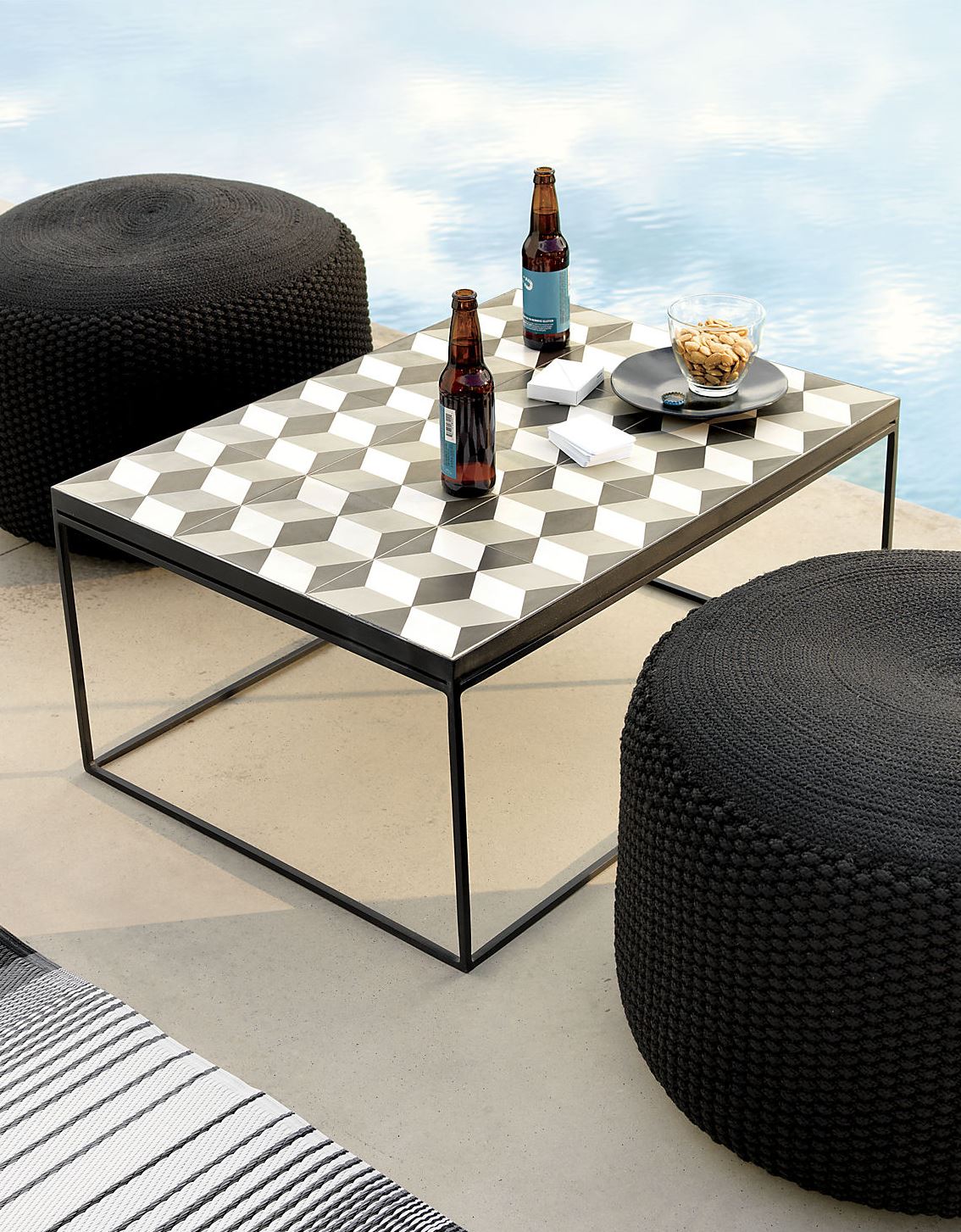 Outdoor-friendly pouf from CB2