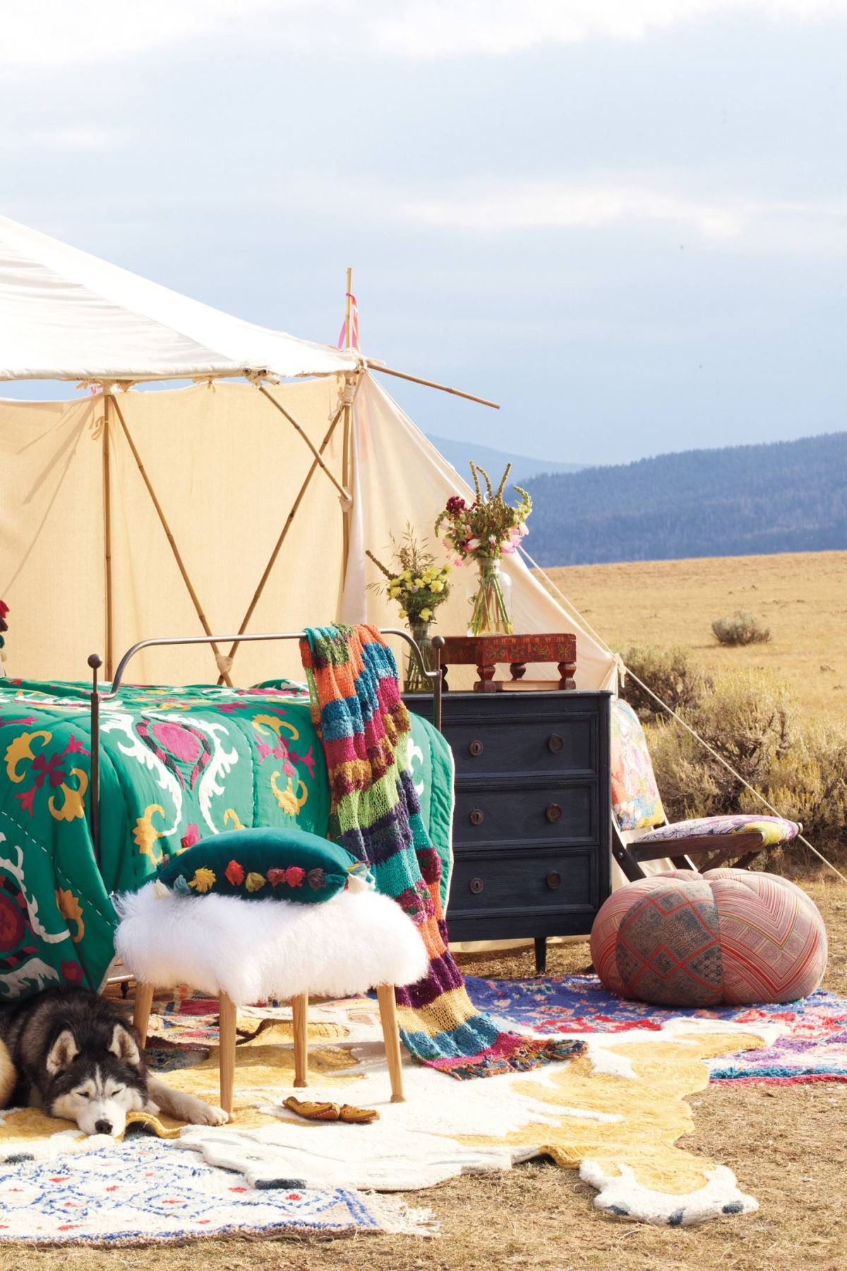 Patterned pouf from Anthropologie