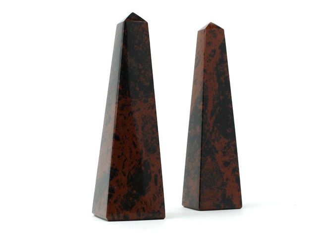 Polished obsidian obelisks from Etsy shop Geo Evolution