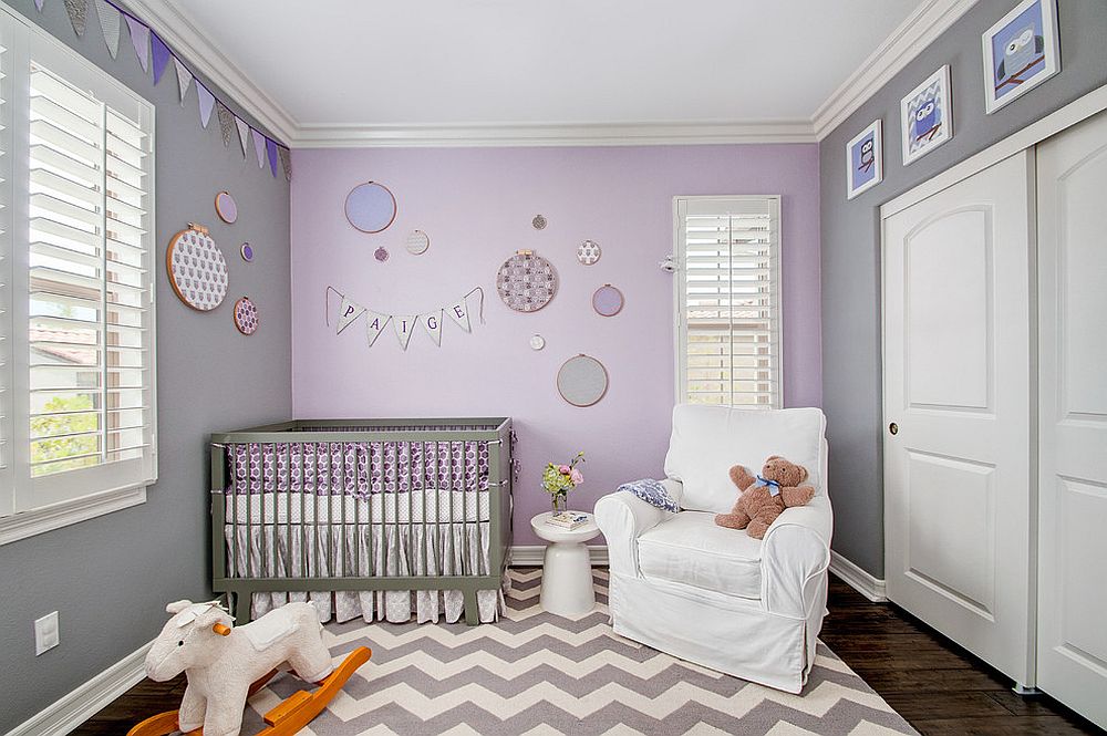 purple and grey nursery