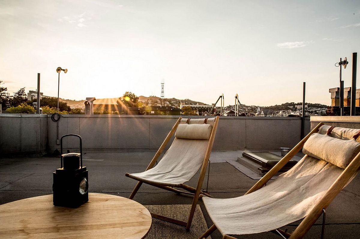 Rooftop hangout of the bachelor pad in the Mission District, San Francisco