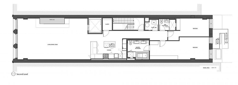 Second level floor plan of NYC apartment