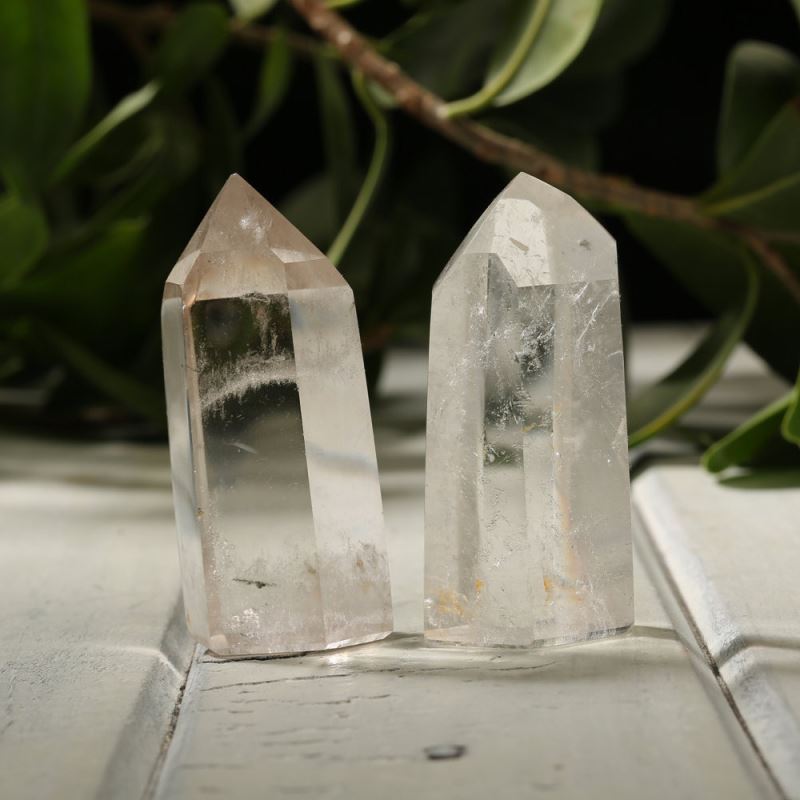 Set of 2 quartz obelisks from Etsy shop Pacific Minerals