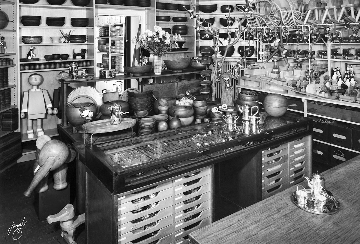 Kay Bojesen's basement shop and workshop at Bredgade 47, Copenhagen.