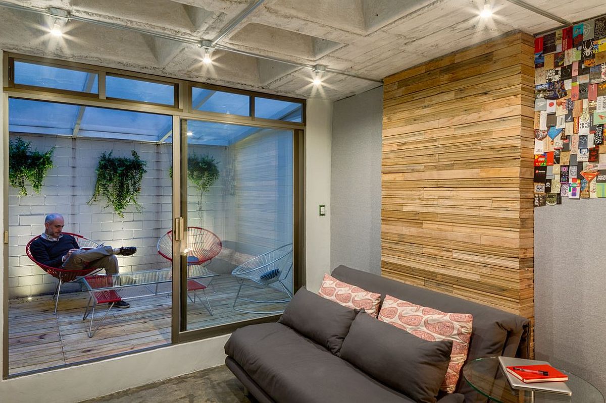 Small conservatory inside the modest apartment in Mexico City