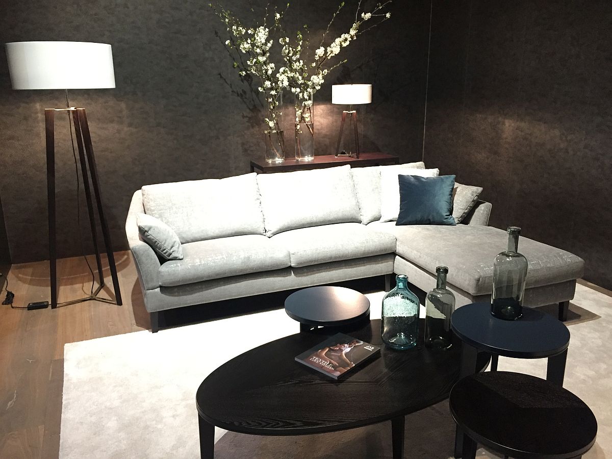 Small sectional makes most of the corner space in the living room - JAB Anstoetz at Salone del mobile 2016