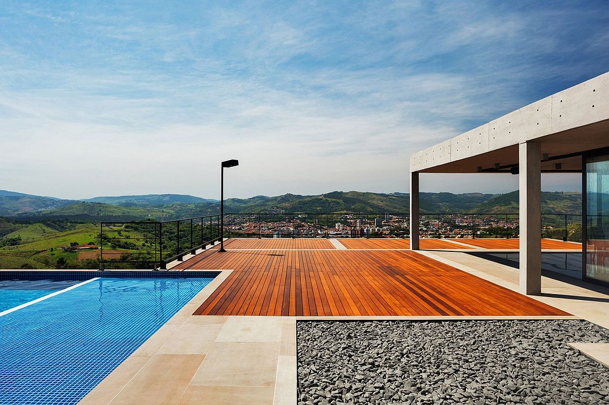 Stunning view of the city and hilly terrain from the astounding Brazilian home