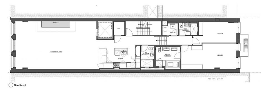 Third level floor plan of luxurious New York City apartment