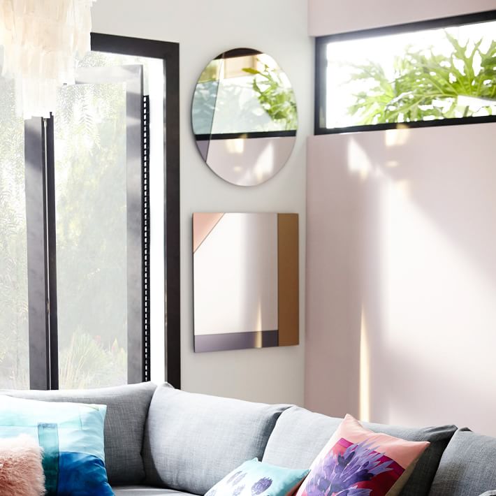 Tinted colorblocked mirrors from West Elm