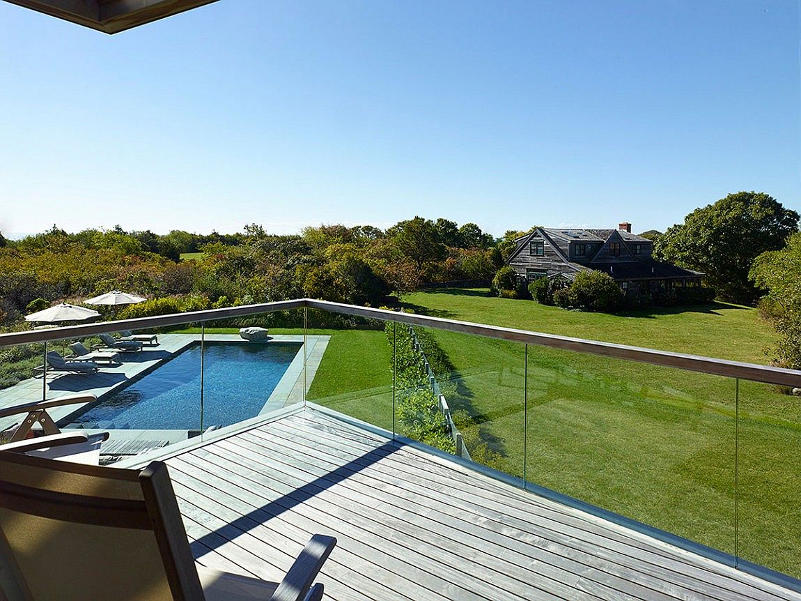 View of the distant landscape from the hillside home on Martha's Vineyard