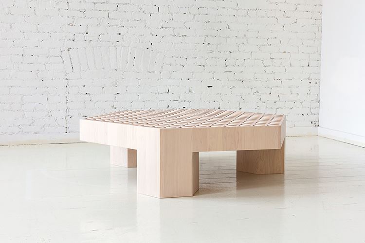 Wooden hexagonal table from Fort Standard