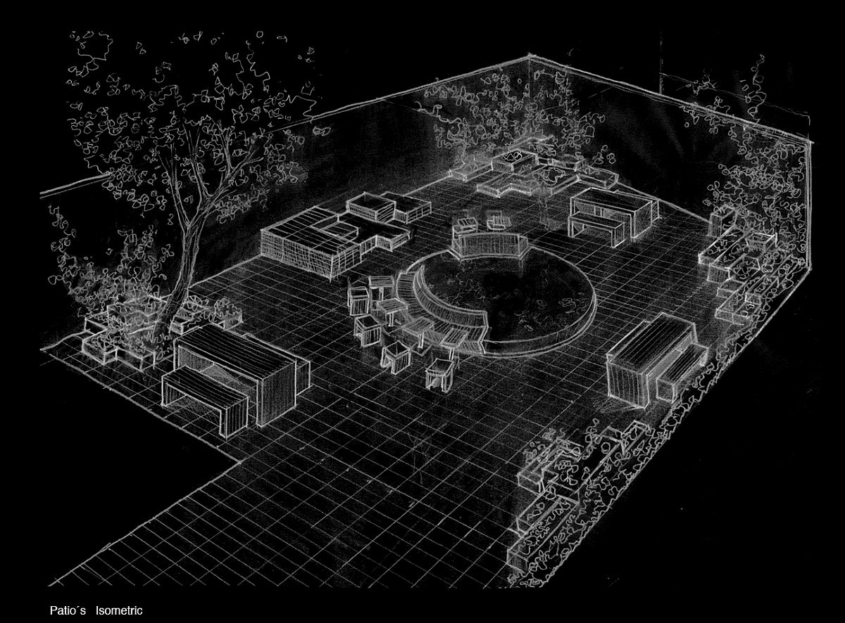 A look at the architectural plan of the patio