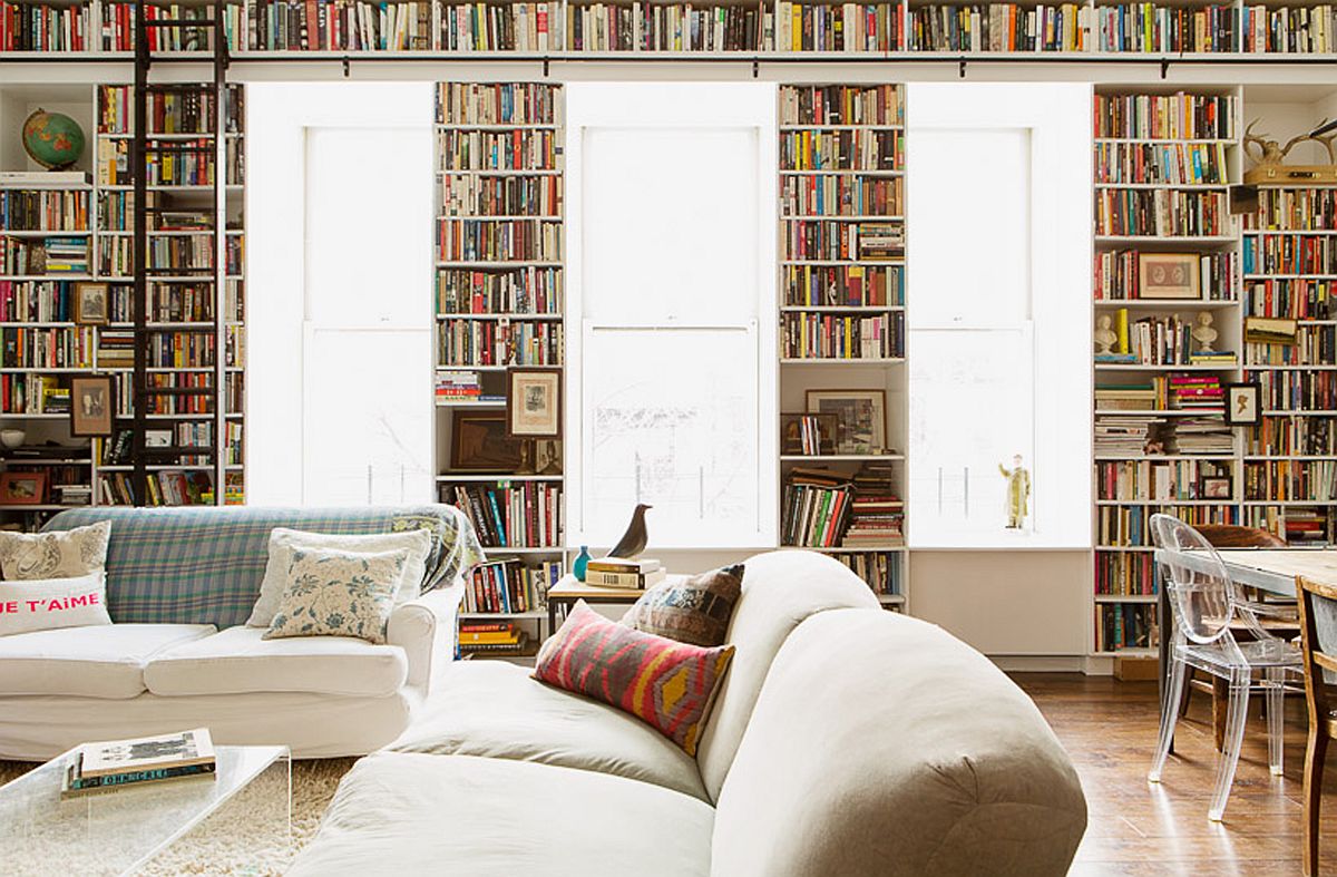 Images Wall Of Books In Living Room