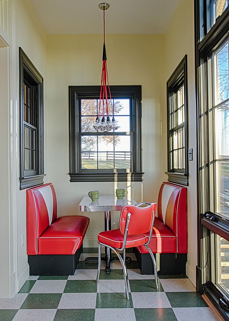 Add booth style dining to the kitchen to give it a more 'retro' appeal [Design: Lauten Construction]