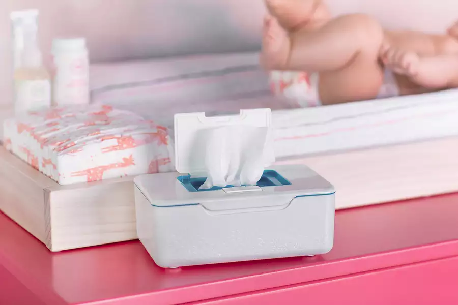 Baby wipe dispenser from The Honest Company