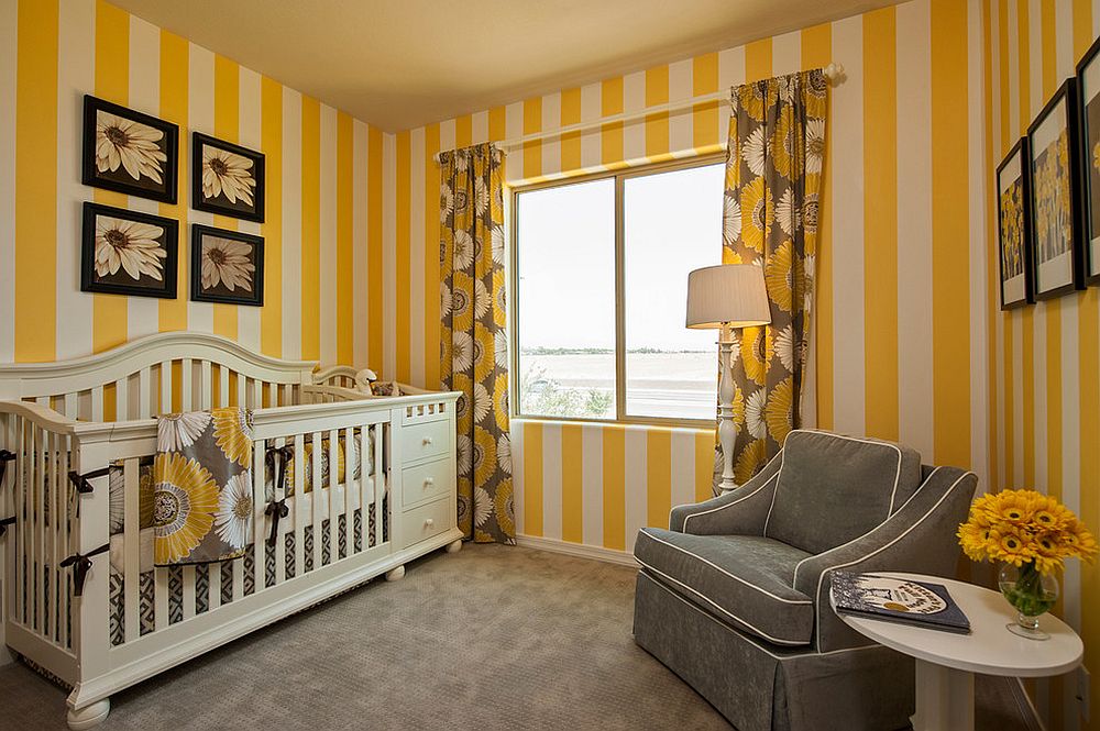 Balance a nursery dominated by yellow with gray [Design: Meritage Homes]