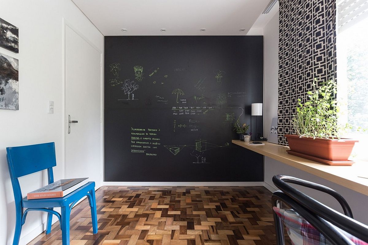 Chalkboard accent wall for the modern home office