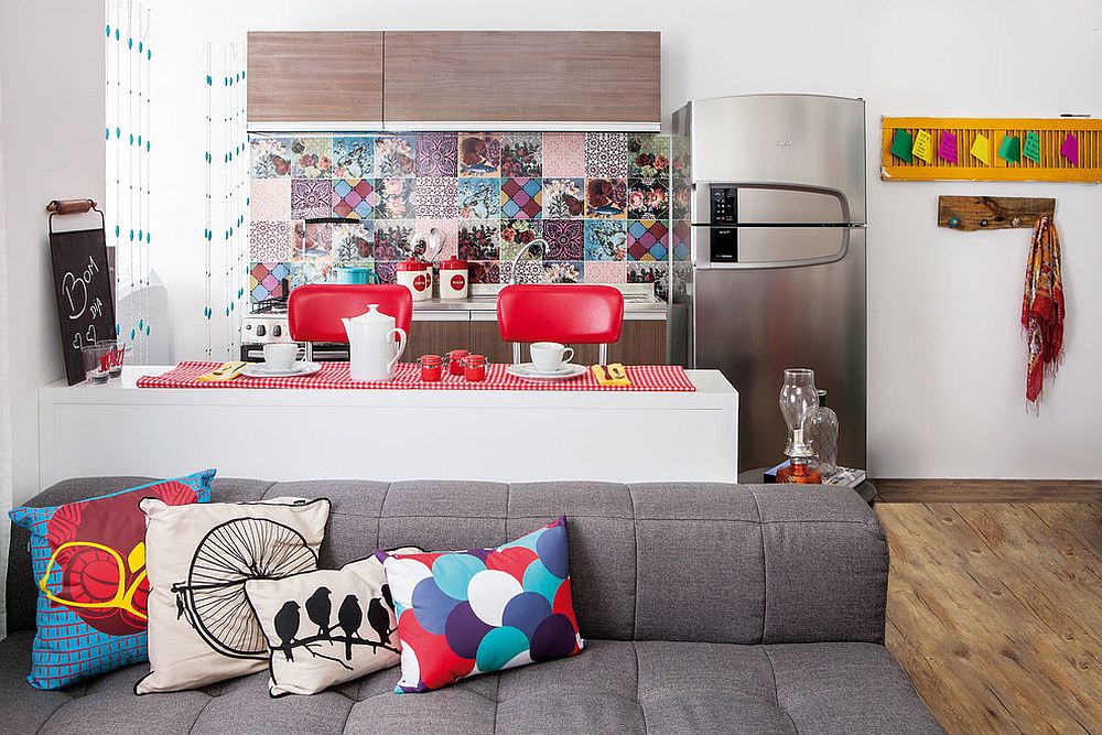 Colorful kitchen backsplash grabs your attention instantly