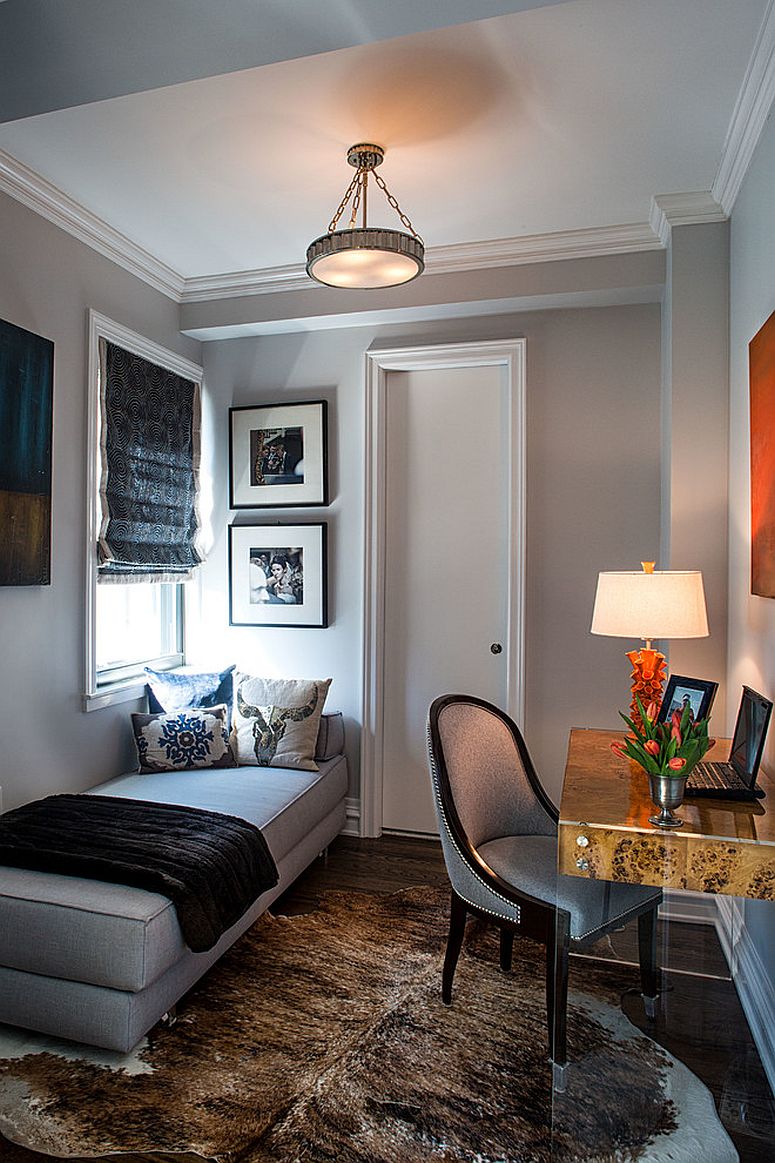 Cool Daybed from ABC Carpet transforms the home office into a space-conscious guest room [Design: Anjali Pollack Design]