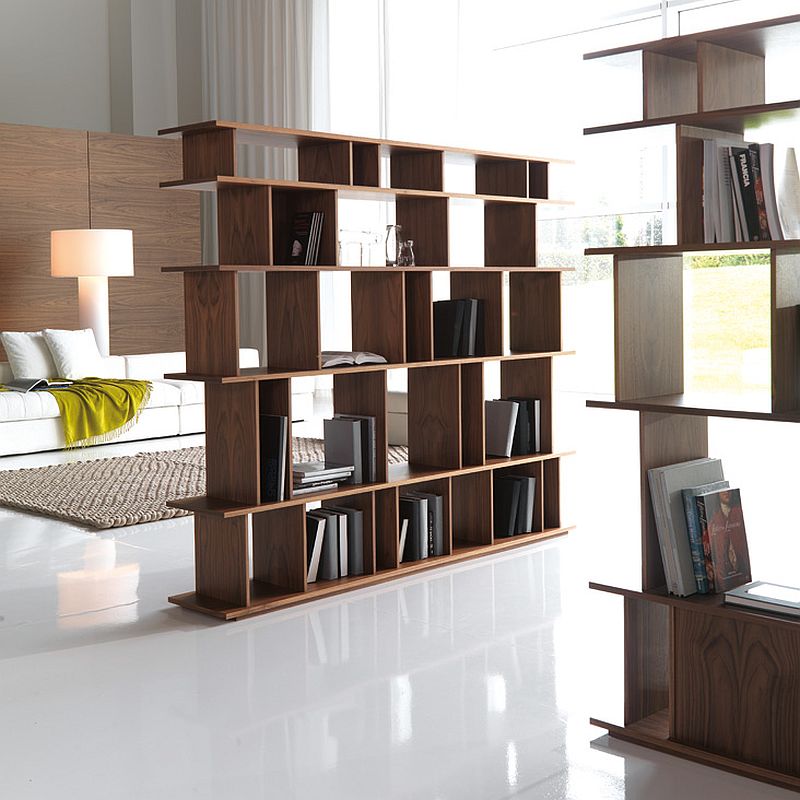 Create a room within a room with modular bookshelves