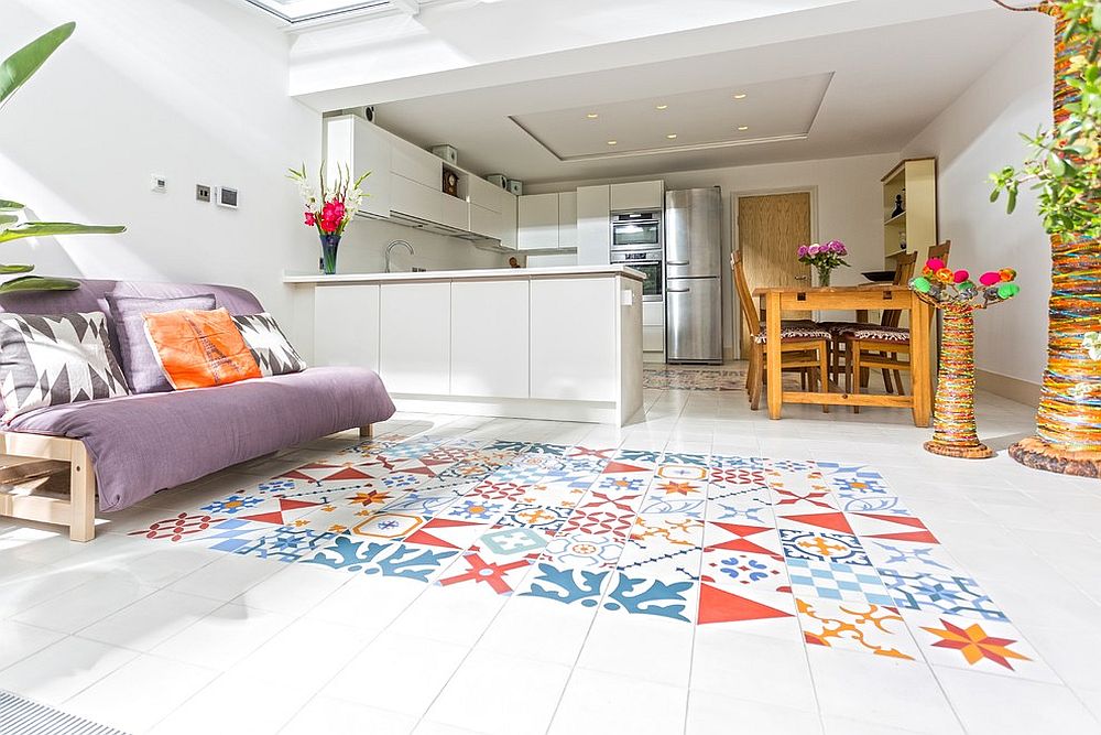 Create a striking and permanent rug of tiles! [From: Alhambra Tiles Ltd]